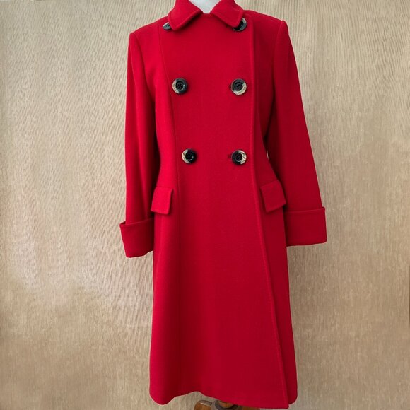 Windsmoor Vintage Red Wool & Cashmere Blend Coat - Size 10 (US/CA) - Picture 1 of 13